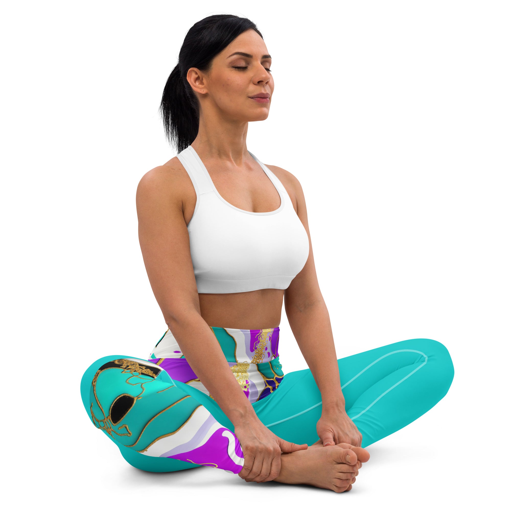 Arty Yoga Pants. Gym or Workout High Waist Leggings. "Artz" Streetwear by WickedYo.